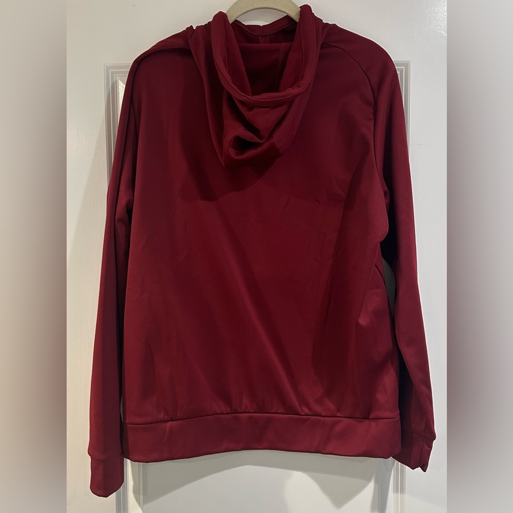 NWT Under Armour Armour Maroon Fleece Big Logo Hoodie Men’s Size S Sweatshirt - Picture 4 of 8